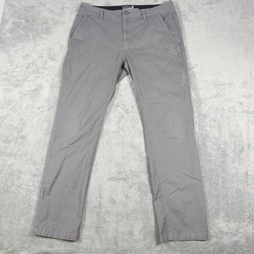 Fox Racing Mens 34 Legion Regular Fit Gray Chino Pants Stretch Utility Pocket
